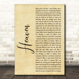 DJ Sammy Heaven Rustic Script Song Lyric Print