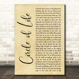 Elton John Circle of Life Rustic Script Song Lyric Print
