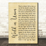 Kiri Te Kanawa World in Union Rustic Script Song Lyric Wall Art Print