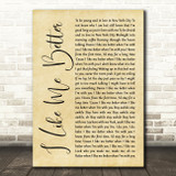 Lauv I Like Me Better Rustic Script Song Lyric Wall Art Print