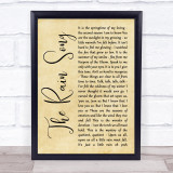 Led Zeppelin The Rain Song Rustic Script Song Lyric Wall Art Print