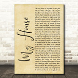 Matilda The Musical My House Rustic Script Song Lyric Wall Art Print