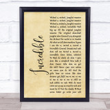 M-Beat Incredible Rustic Script Song Lyric Wall Art Print