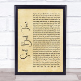Metallica Sad But True Rustic Script Song Lyric Wall Art Print