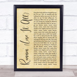 Naughty Boy Runnin' (Lose It All) Rustic Script Song Lyric Wall Art Print