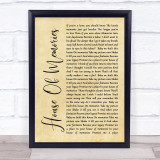 Panic! At The Disco House Of Memories Rustic Script Song Lyric Wall Art Print