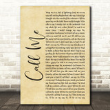 Shinedown Call Me Rustic Script Song Lyric Wall Art Print