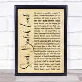 Squire Parsons Sweet Beulah Land Rustic Script Song Lyric Wall Art Print