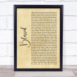 Thomas Rhett Blessed Rustic Script Song Lyric Wall Art Print