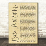 Tom Walker Better Half Of Me Rustic Script Song Lyric Wall Art Print