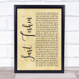 Trace Adkins Just Fishin' Rustic Script Song Lyric Wall Art Print