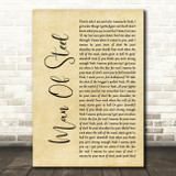 Brantley Gilbert Man Of Steel Rustic Script Song Lyric Wall Art Print