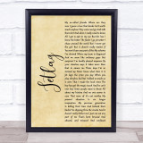 Brendan Benson Jetlag Rustic Script Song Lyric Wall Art Print