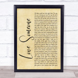 Brett Eldredge Love Someone Rustic Script Song Lyric Wall Art Print