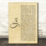Bryan Adams Star Rustic Script Song Lyric Wall Art Print