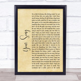 Elton John Your Song Rustic Script Song Lyric Wall Art Print