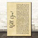 Hazel O' Connor Will You Rustic Script Song Lyric Wall Art Print
