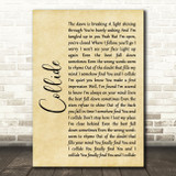 Howie Day Collide Rustic Script Song Lyric Wall Art Print