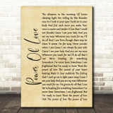 Jennifer Rush Power Of Love Rustic Script Song Lyric Wall Art Print