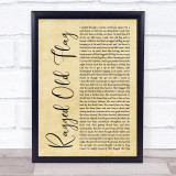 Johnny Cash Ragged Old Flag Rustic Script Song Lyric Wall Art Print
