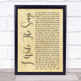 Barry Manilow I Write The Songs Rustic Script Song Lyric Quote Music Print