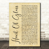 Blondie Heart Of Glass Rustic Script Song Lyric Quote Music Print