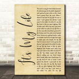 Bon Jovi It's My Life Rustic Script Song Lyric Quote Music Print