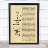 Bruno Mars 24K Magic Rustic Script Song Lyric Quote Music Print
