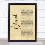 Daniel Caesar Blessed Rustic Script Song Lyric Quote Music Print