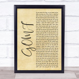 DVBBS GOMF Rustic Script Song Lyric Quote Music Print