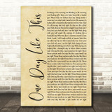 Elbow One Day Like This Rustic Script Song Lyric Quote Music Print