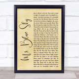ELO Mr Blue Sky Rustic Script Song Lyric Quote Music Print