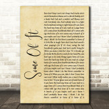 Eric Church Some Of It Rustic Script Song Lyric Quote Music Print