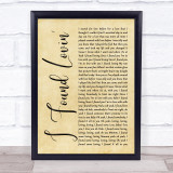Fatback Band I Found Lovin' Rustic Script Song Lyric Quote Music Print