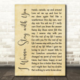 Gallagher and Lyle I Wanna Stay with You Rustic Script Song Lyric Quote Music Print
