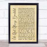 Gary Allan Life Ain't Always Beautiful Rustic Script Song Lyric Quote Music Print