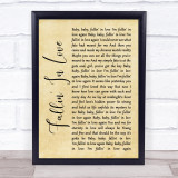 Hamilton, Joe Frank & Reynolds Fallin' In Love Rustic Script Song Lyric Quote Music Print