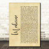 Harry Styles Medicine Rustic Script Song Lyric Quote Music Print