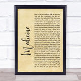 Harry Styles Medicine Rustic Script Song Lyric Quote Music Print