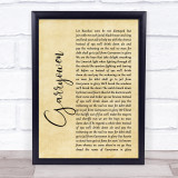Irish Folk Song Garryowen Rustic Script Song Lyric Quote Music Print