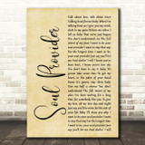 Michael Bolton Soul Provider Rustic Script Song Lyric Quote Music Print