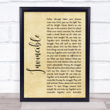 Muse Invincible Rustic Script Song Lyric Quote Music Print