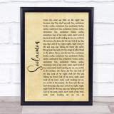 Neil Diamond Soolaimon Rustic Script Song Lyric Quote Music Print