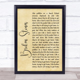 Paul Weller Broken Stones Rustic Script Song Lyric Quote Music Print