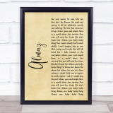 Randy Crawford Almaz Rustic Script Song Lyric Quote Music Print
