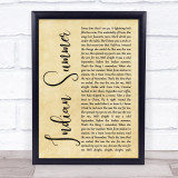 Stereophonics Indian Summer Rustic Script Song Lyric Quote Music Print