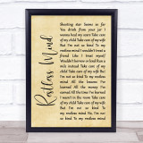 Stereophonics Restless Mind Rustic Script Song Lyric Quote Music Print
