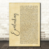 Take That Everlasting Rustic Script Song Lyric Quote Music Print