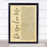 The Contours Do You Love Me Rustic Script Song Lyric Quote Music Print