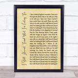 U2 I Still Haven't Found What I'm Looking For Rustic Script Song Lyric Quote Music Print